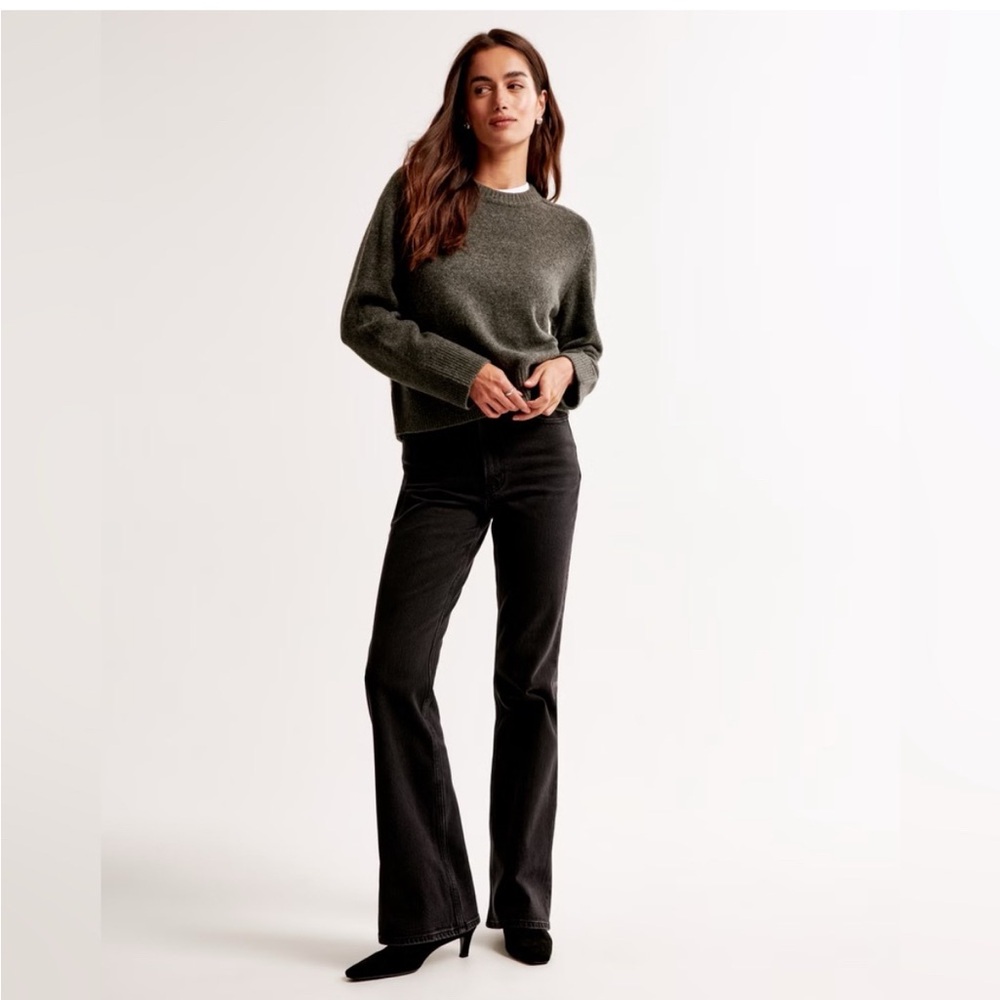 Abercrombie Black Vintage Flare High Rise Jeans Curvy Love - Picture 2 of 7